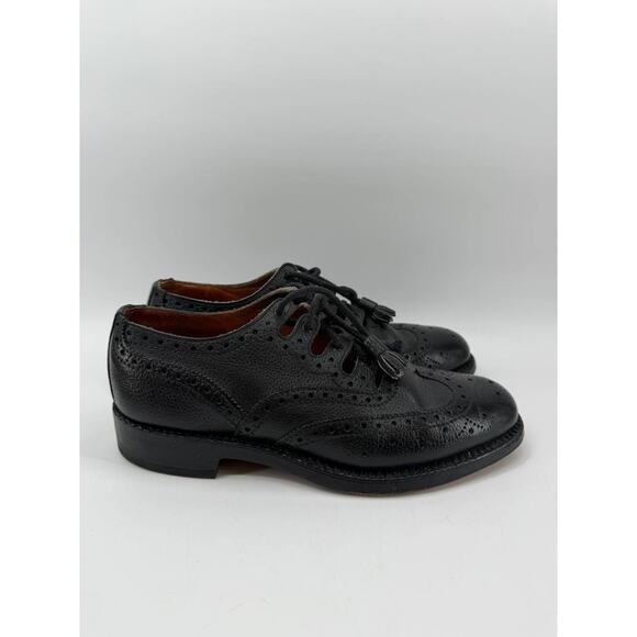 Vintage Keltic Scottish Ghillie Brogue Shoes Black Leather UK 6 US 7 Britain main image 5